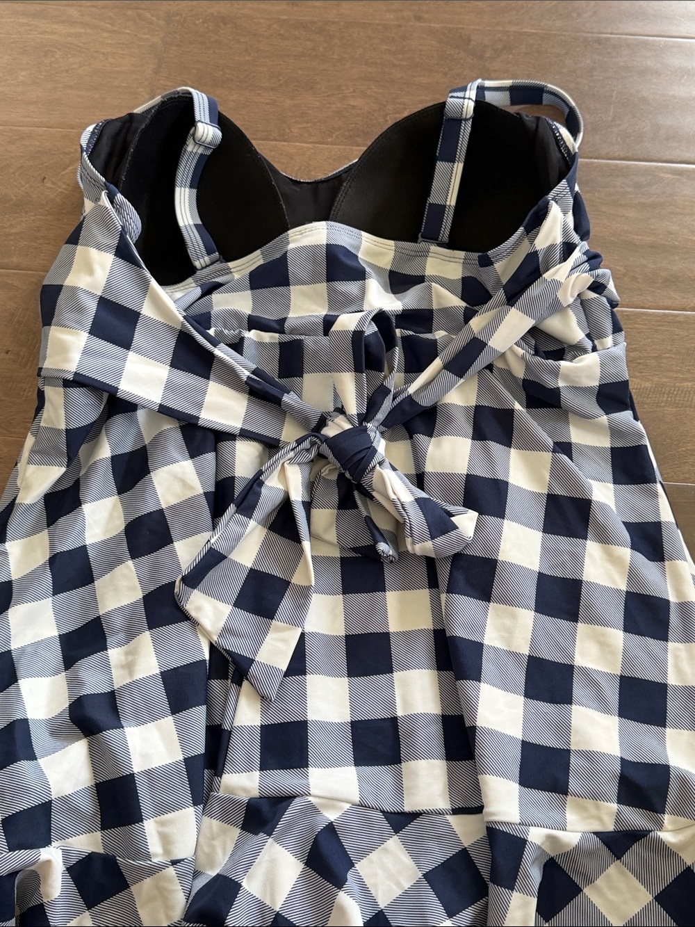 TORRID Navy & White Gingham One-Piece Swimsuit - Picture 5 of 6